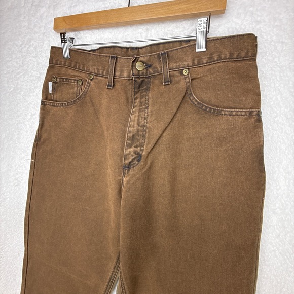 Vintage Carhartt Canvas Pants Mens 34x32 WU182 Chesnut Brown Faded NWT NOS READ - Picture 10 of 12